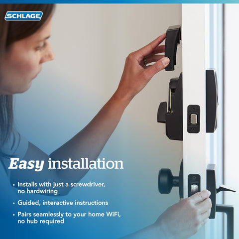 Schlage Encode battery-powered unit includes four AA batteries