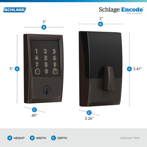 Schlage Encode app control shows lock status and activity.