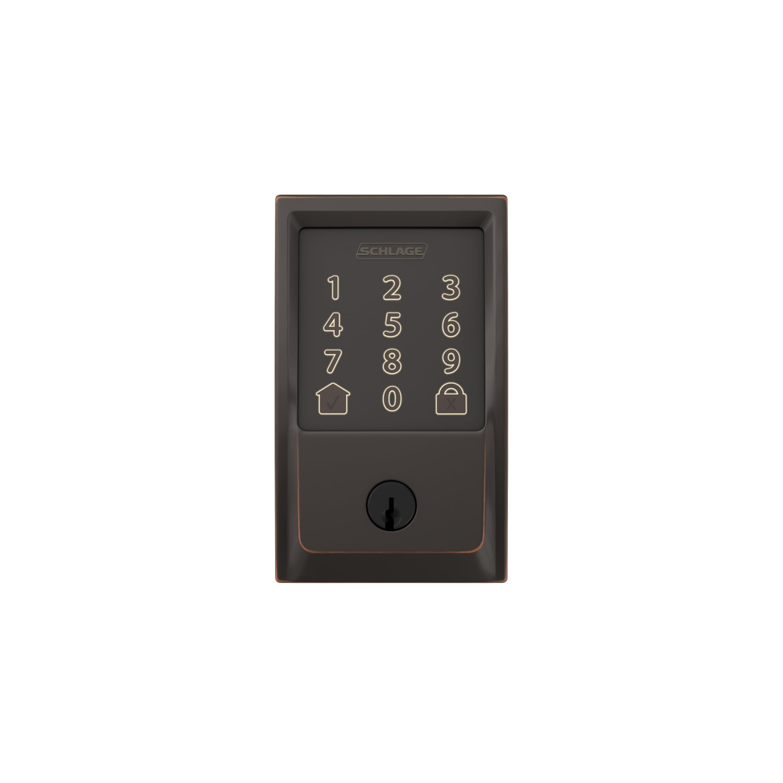 Schlage Encode battery indicators on keypad and app.