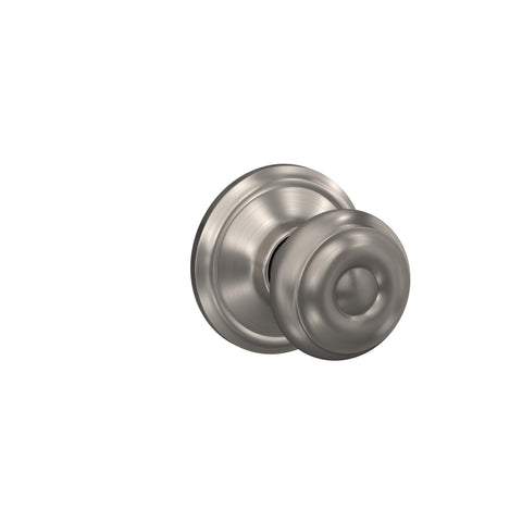 Schlage F10 GEO 619 satin nickel finish on Georgian knob