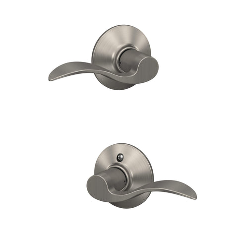 Schlage F10 V ACC 619 universal latch ensures smooth fit on standard doors.
