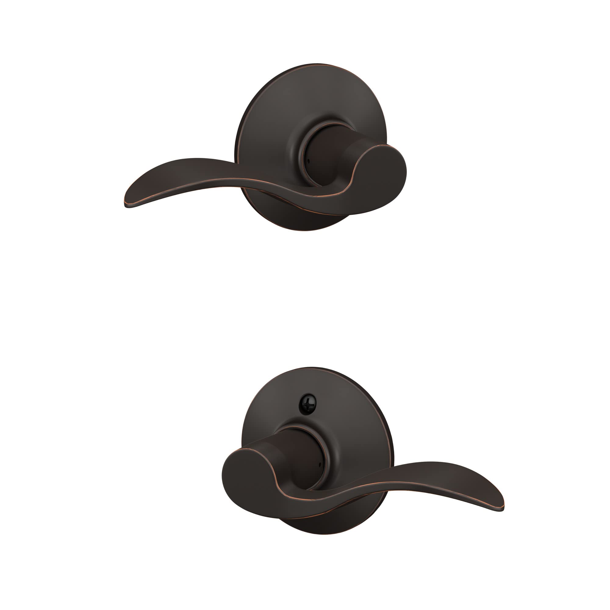 Schlage F10 V ACC 716 reversible lever for left or right doors.