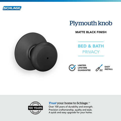Schlage Plymouth installation kit illustrating easy screw-hole alignment for doors.