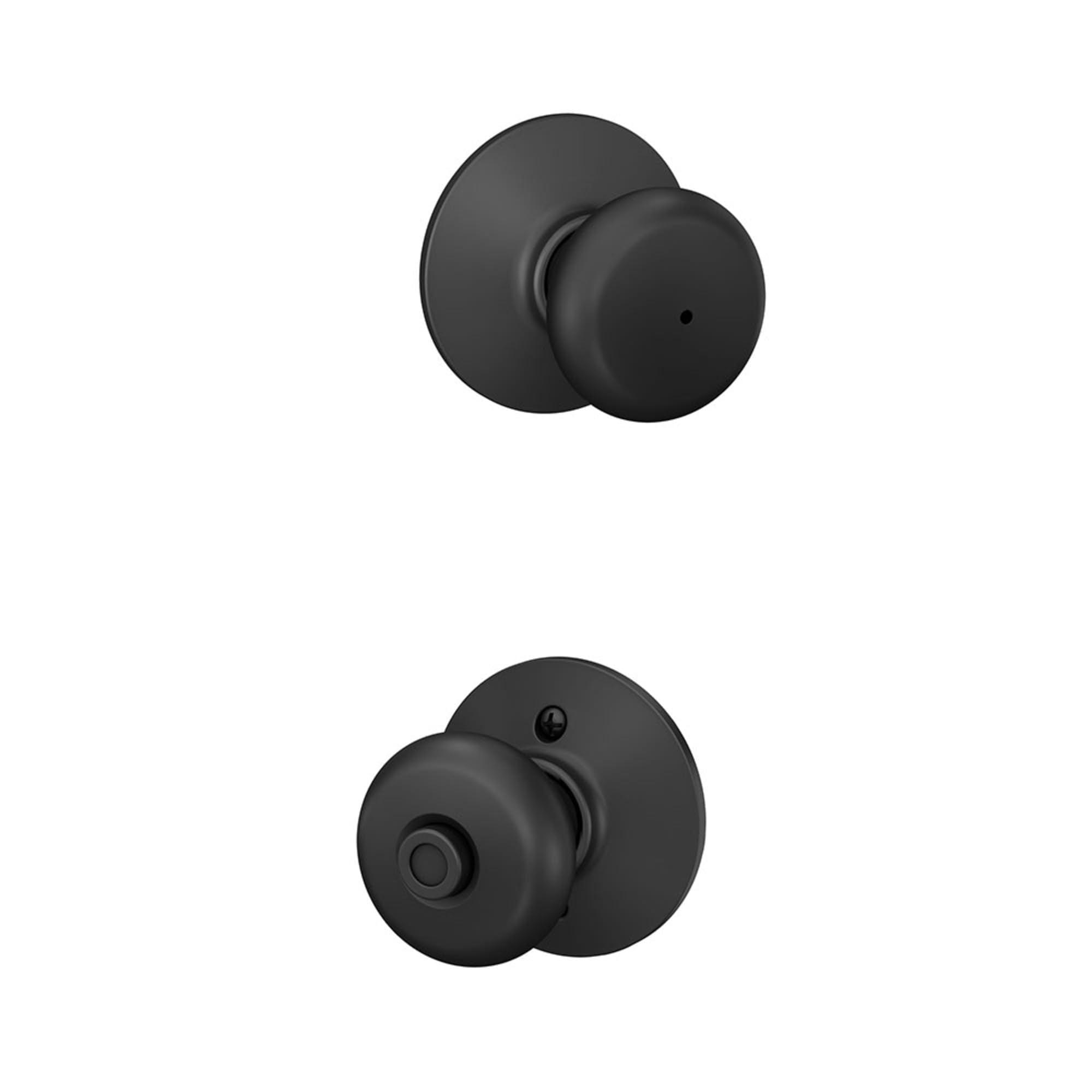 Schlage F40 Plymouth matte black finish close-up showing durable hardware.