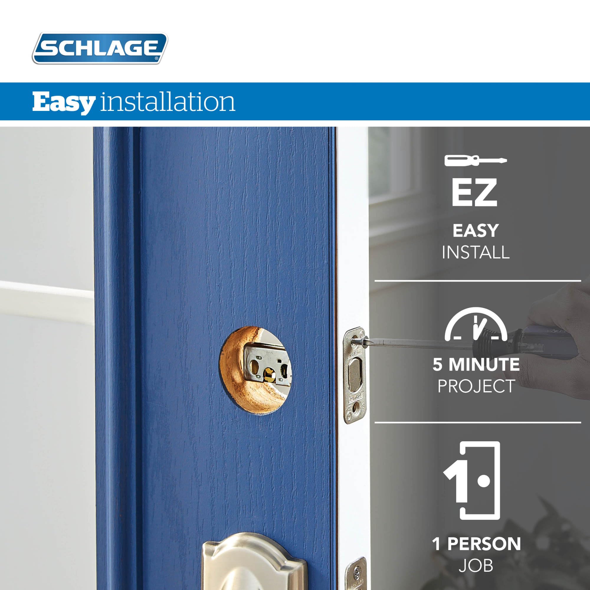 Schlage FB50 Latitude combo pack ready for door installation