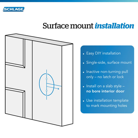 Schlage left-handed dummy lever ideal for double-door setup.