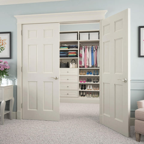 Schlage surface-mounted lever with no bore holes for quick upgrades.