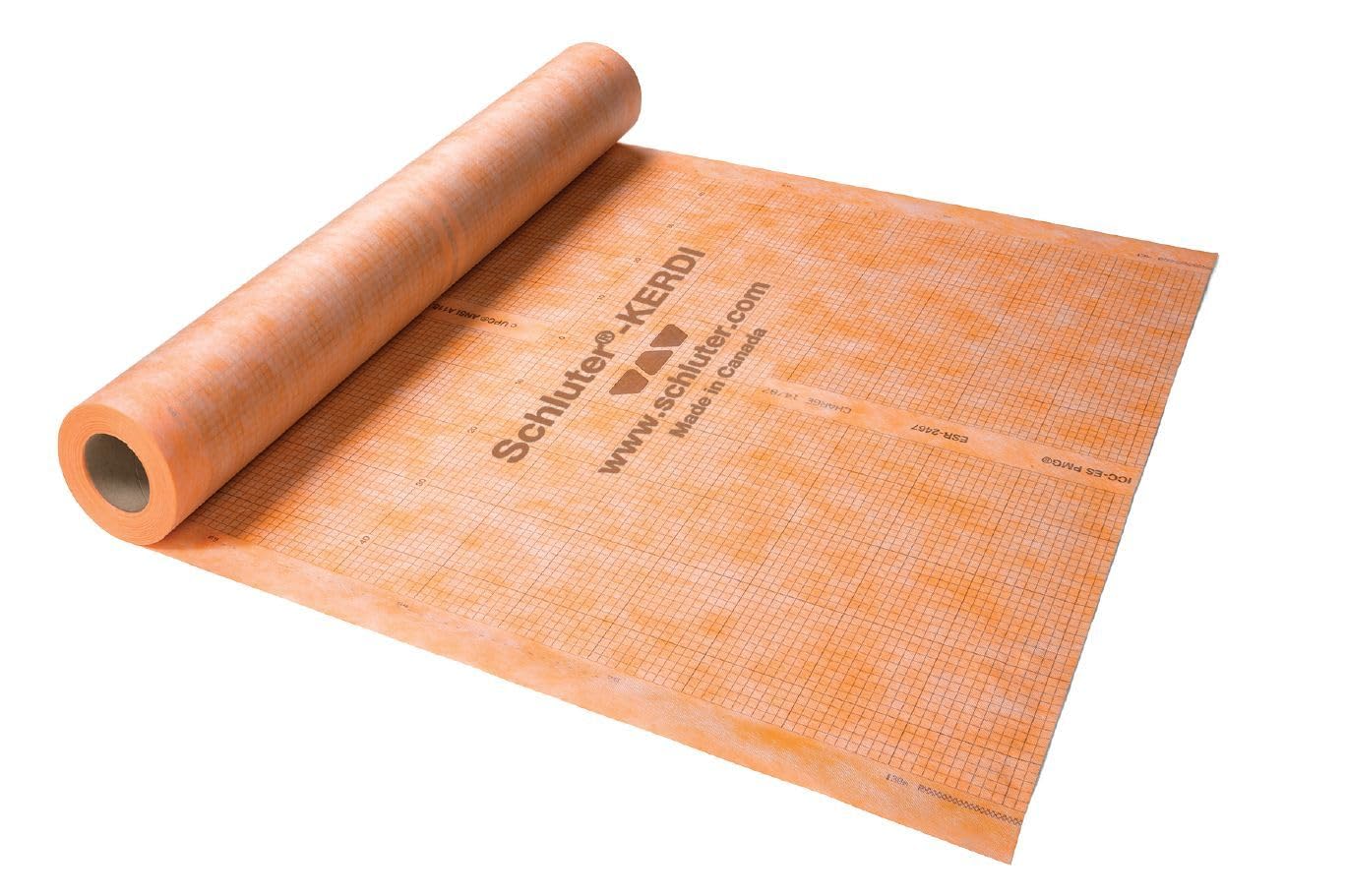 Schluter Kerdi bonded waterproofing membrane roll for reliable shower tile installation and vapor control