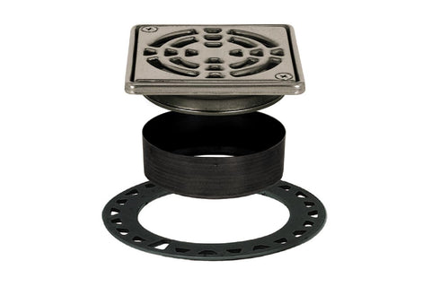 Schluter Kerdi-Drain Classic 4-inch square stainless grate for reliable shower waterproofing