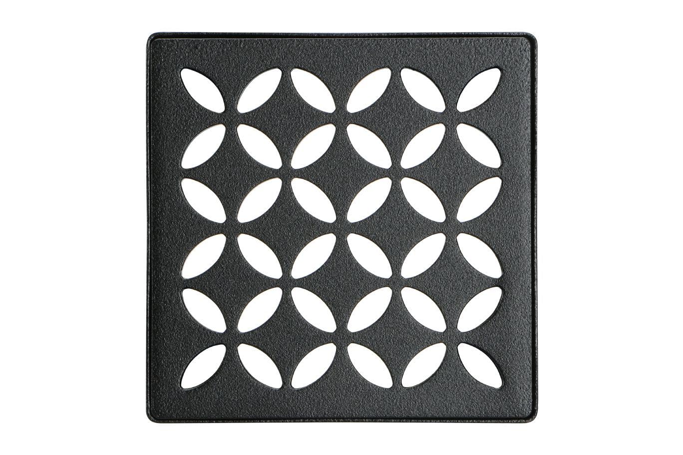 Schluter Kerdi-Drain floral shower grate with integrated flange for secure waterproofing and easy cleaning.