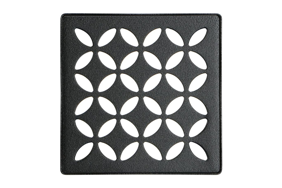 Schluter Kerdi-Drain floral shower grate with integrated flange for secure waterproofing and easy cleaning.
