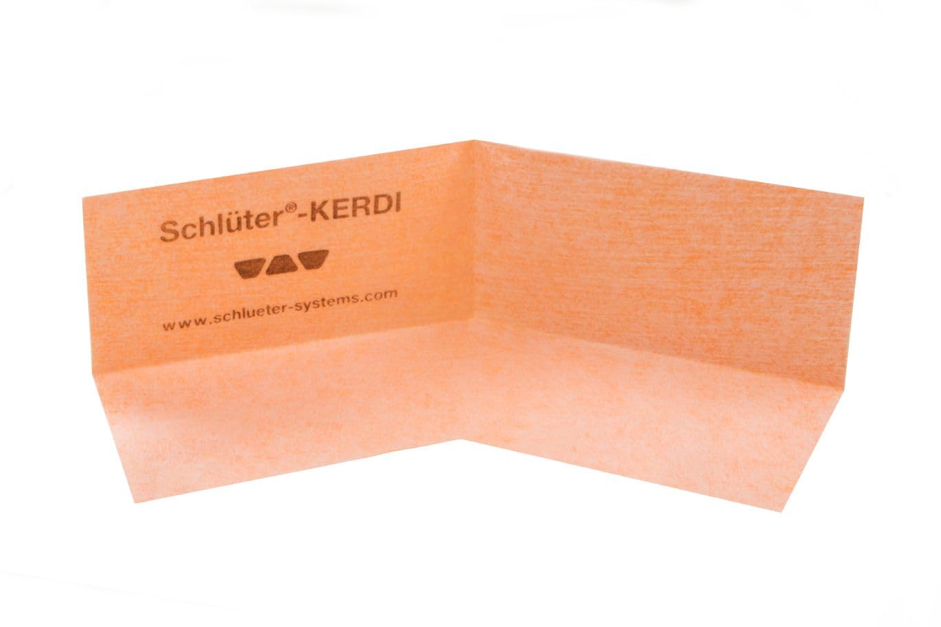 Schluter KERDI-KERECK inside corner bench membrane for 135-degree showers, seamless waterproofing.