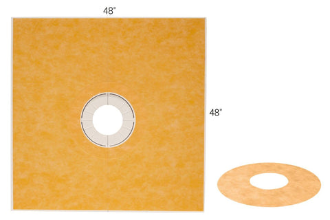 Schluter Kerdi prefabricated sloped shower tray features waterproof, tile-ready surface for fast installation