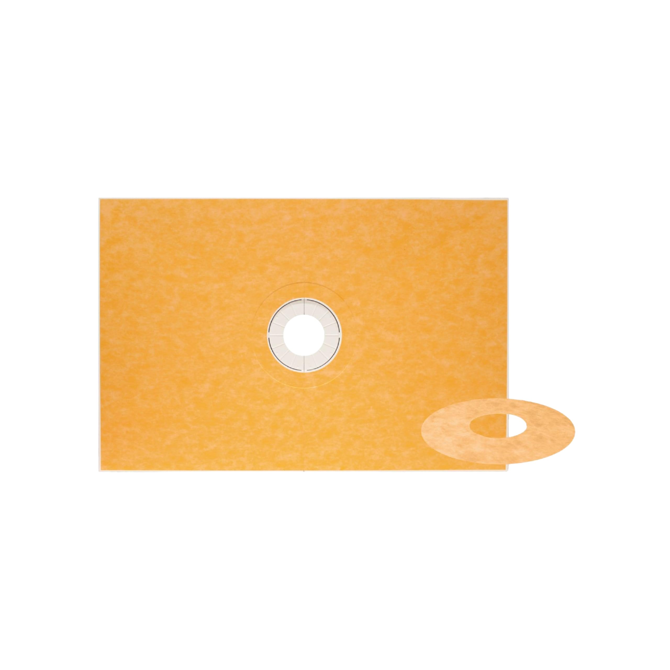 Schluter Kerdi sloped shower tray with center outlet, ready-to-tile and waterproof.