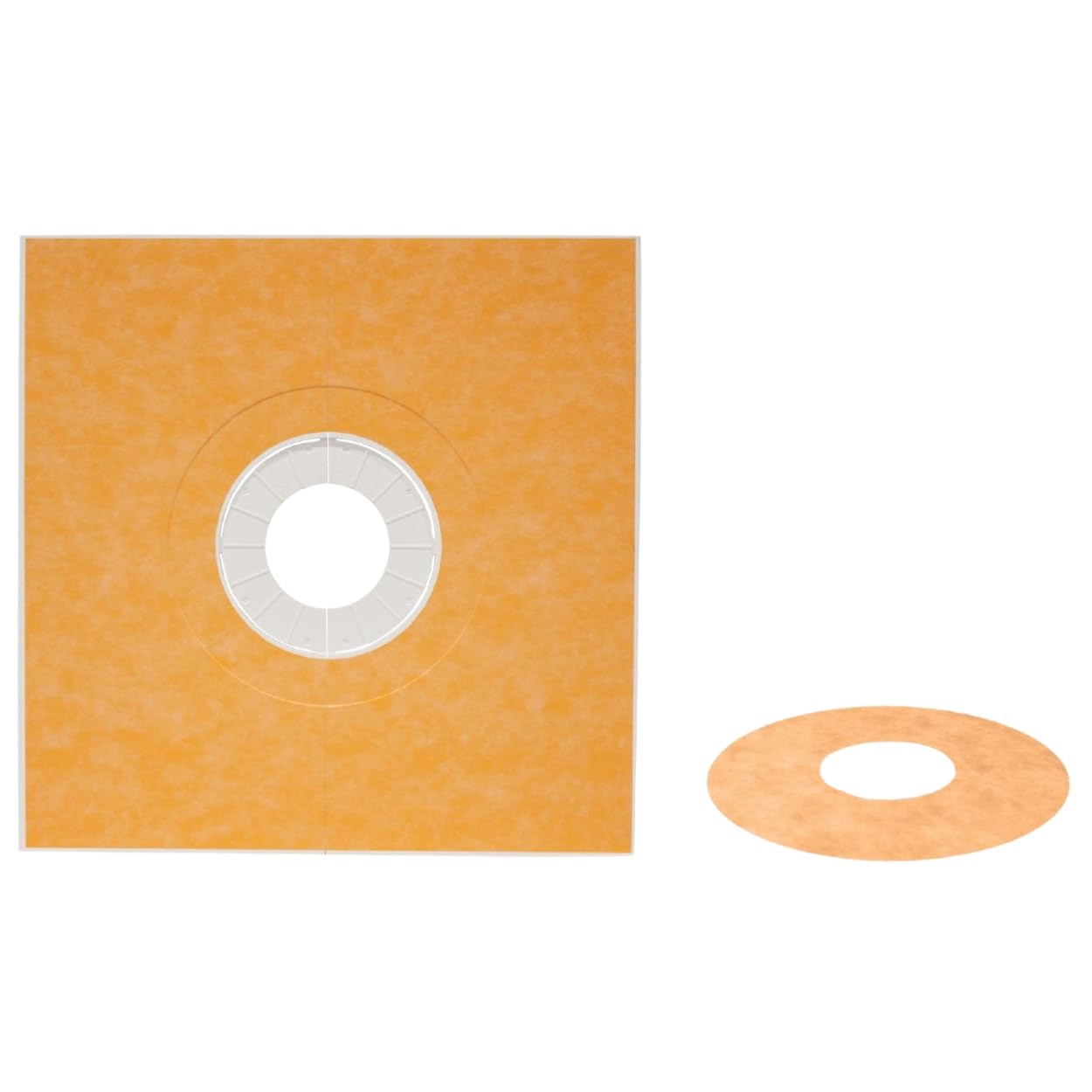 Schluter Kerdi tray center outlet, watertight base for tiled showers.