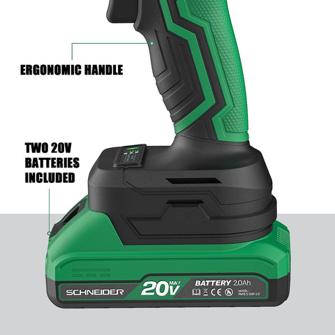Schneider 2-speed transmission image showing RPM range for versatile tasks.