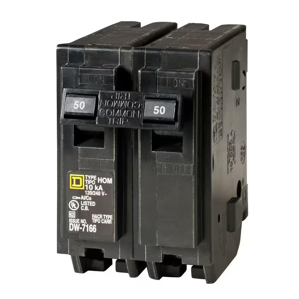 Schneider Electric BKR SQ. D HOM 2P 50A 2inch front view showing high-current protection