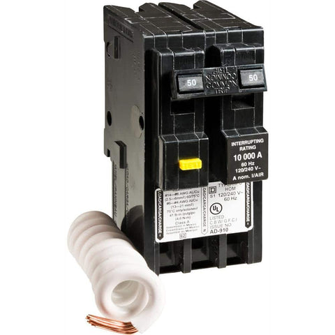 Schneider Electric HOM250GFIC two-pole GFCI breaker for Square D Homeline, reliable protection for outlets.
