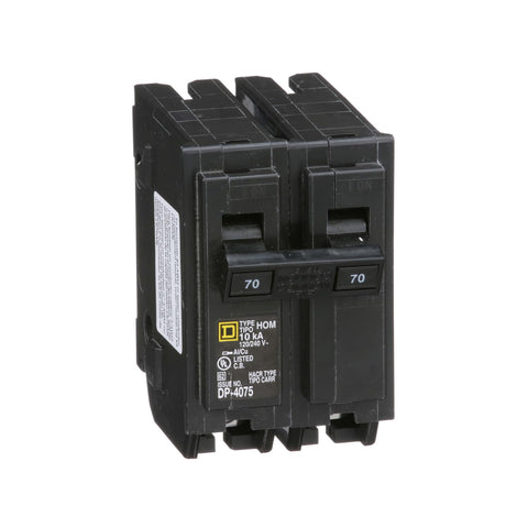 Schneider Electric Homeline 70A mini breaker front view for quick residential protection.