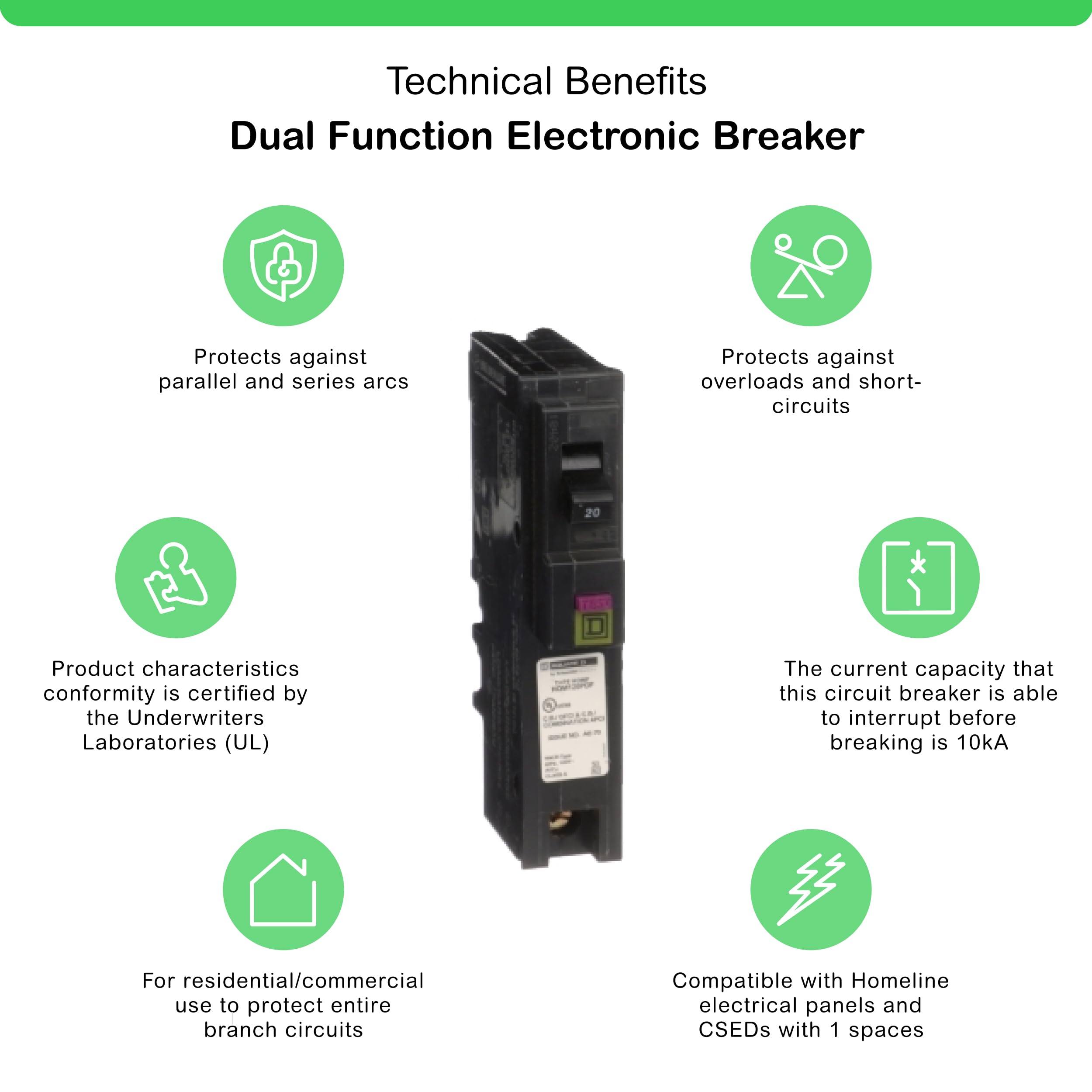 Schneider Electric Square D Homeline neutral clip design saves wiring space.
