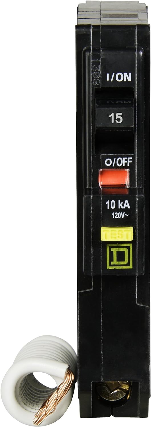 Schneider Electric QO115GFICP plug-on design eases installation in panels.