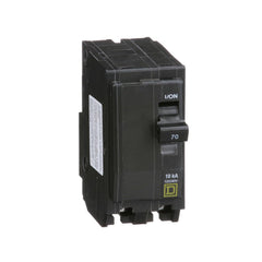 Schneider Electric QO270CP front view shows compact 70A two-pole breaker for protection.