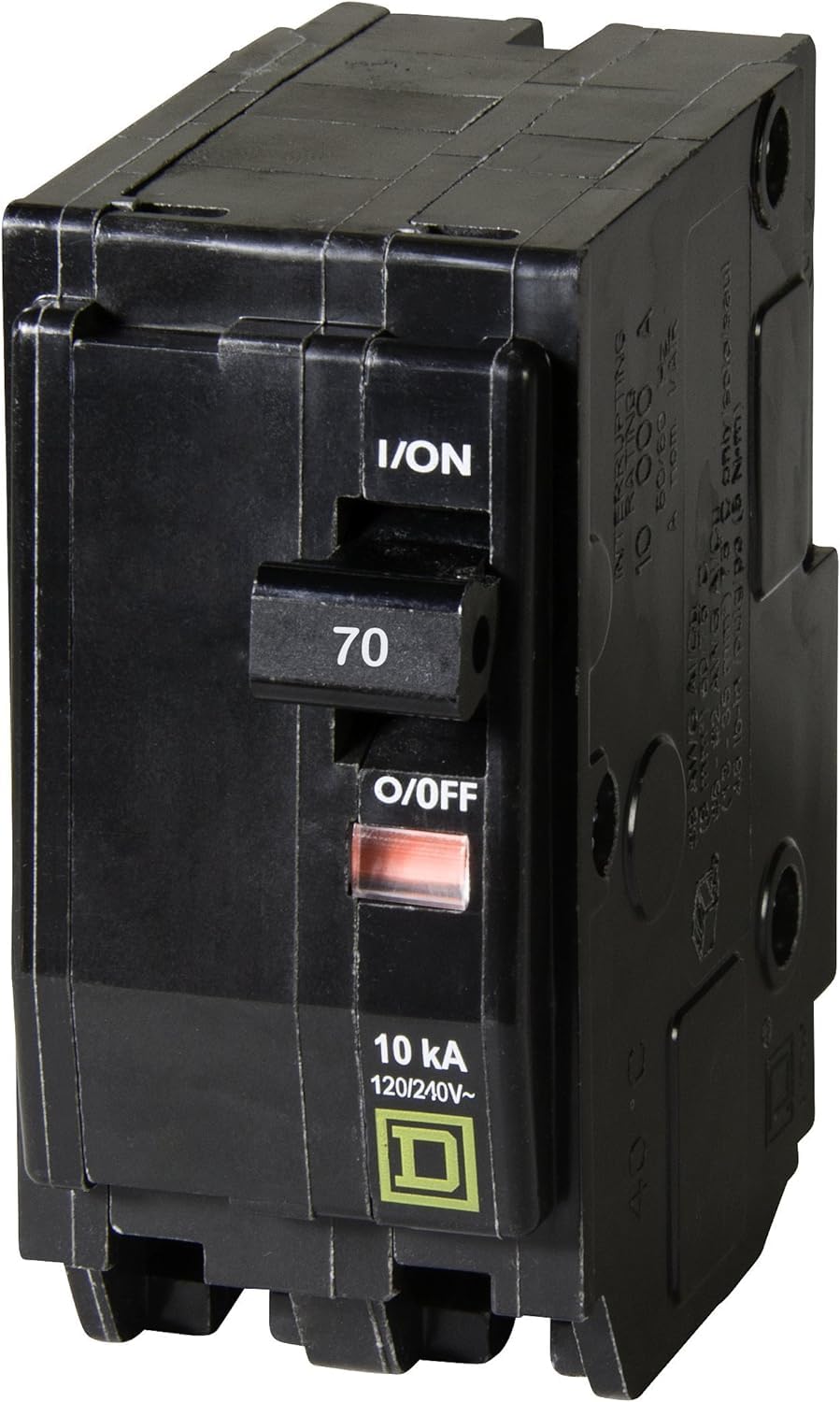 Schneider Electric QO270CP in-load-center image demonstrates compatibility with Square D QO panels.
