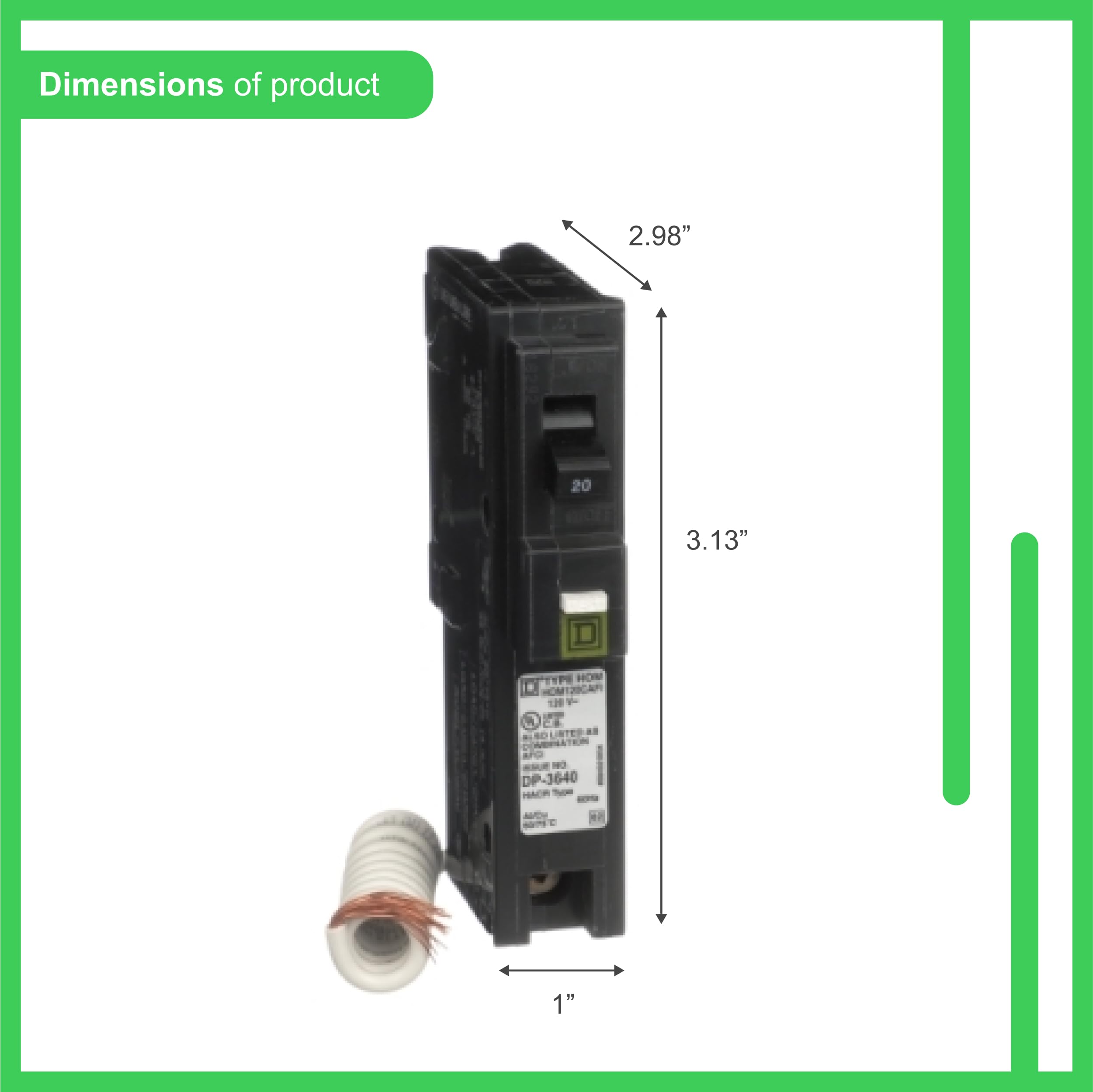 Schneider Electric Square D 20-amp single-pole rating for standard circuits