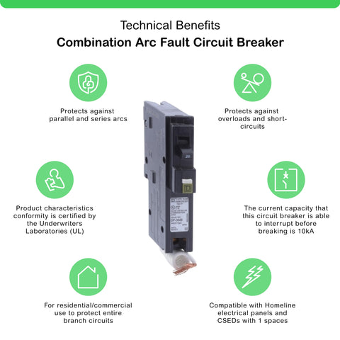 Schneider Electric Square D Hom120CAFIC arc-fault interrupter detects faults for safety