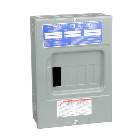 Square D HOM612L100SCP front view with 12 circuits for organized power distribution