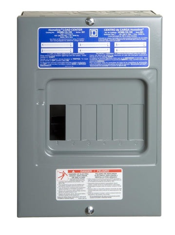 Square D HOM612L100SCP interior wiring with knockouts enables flexible connections