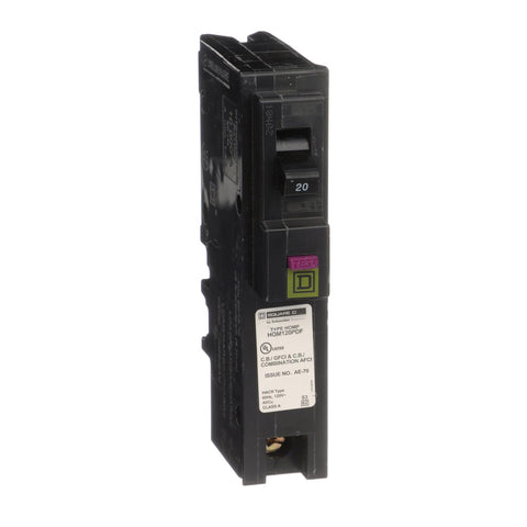 Schneider Electric Square D cafci gfci breaker front view for quick plug-on installation.