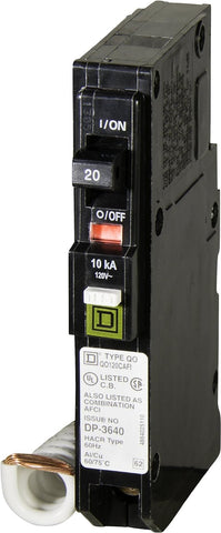 Square D QO120CAFI dimensions showcase compact 4.75 in by 0.75 in footprint.