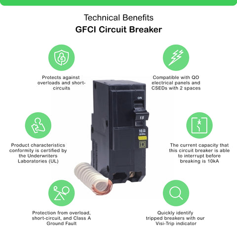 Plug-on design on Square D QO220GFICP enables fast installation.