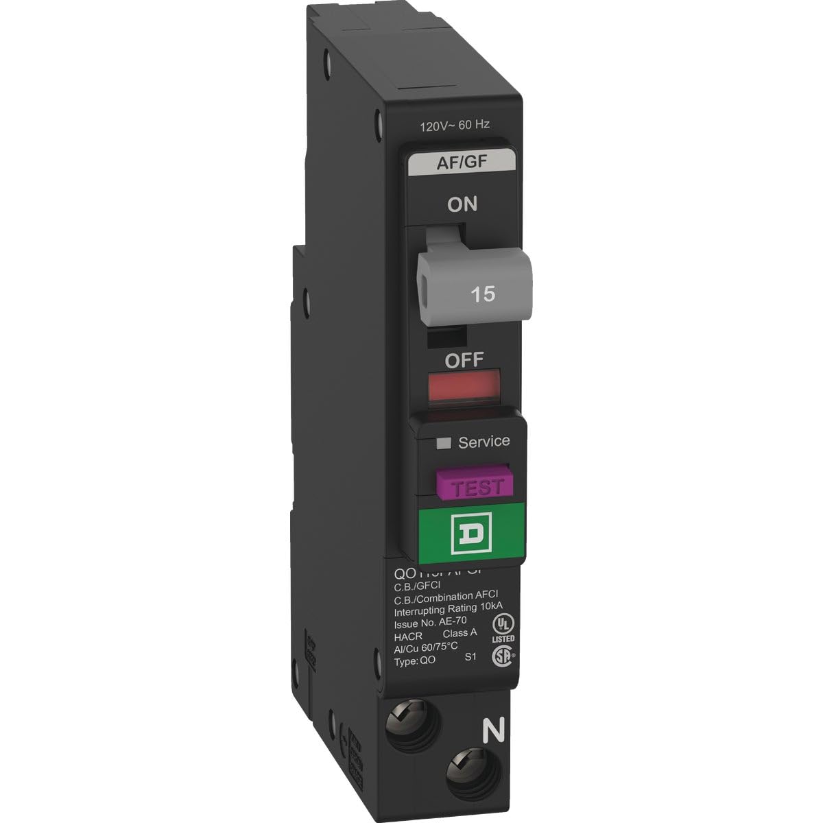 Schneider Electric Square D 15A breaker compact form supports easy replacement.