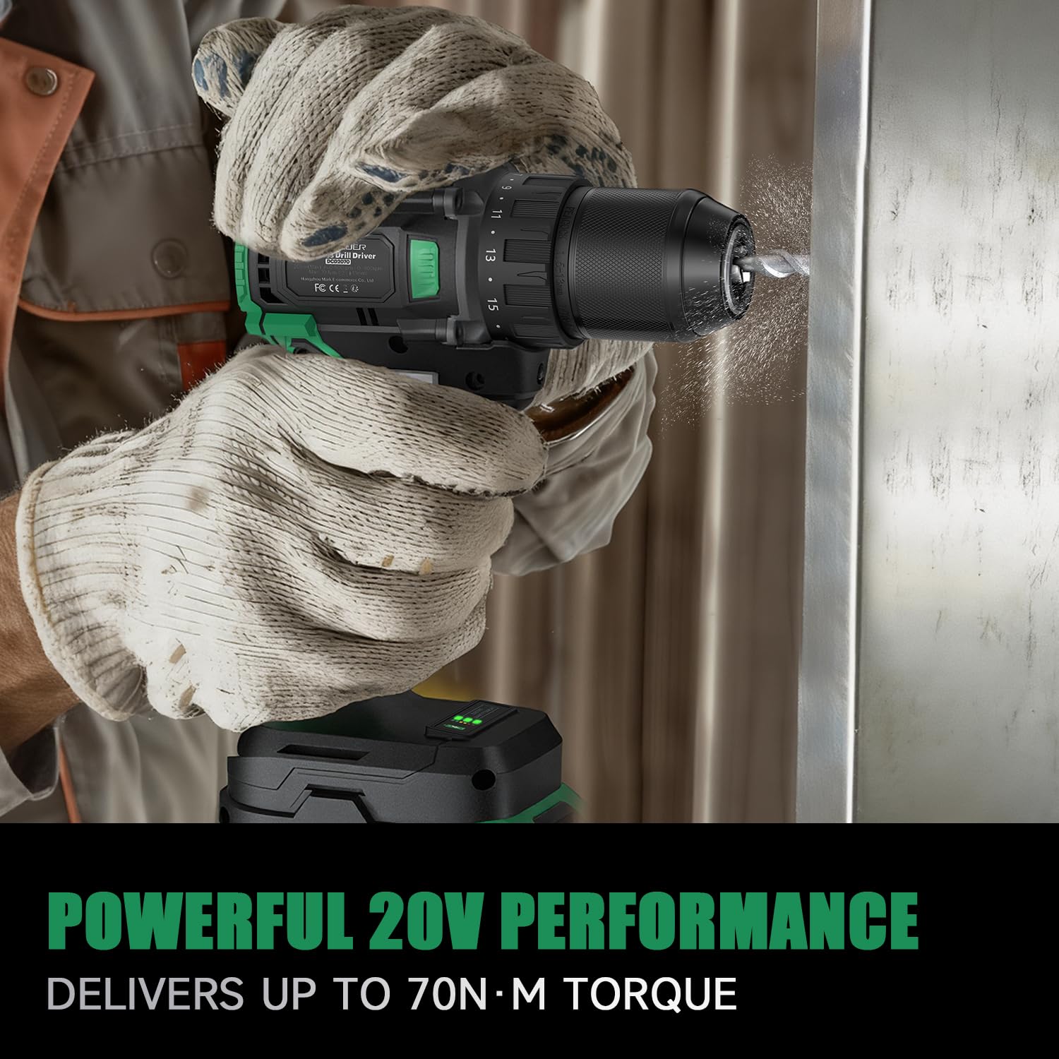 Schneider LED worklight in operation, improving visibility in tight spaces.