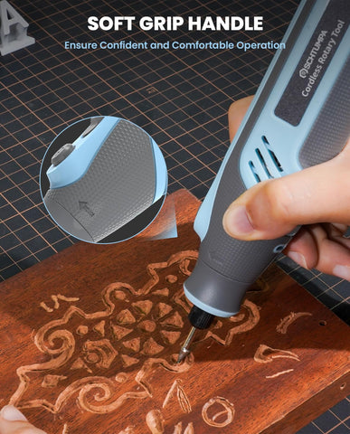 SCHTUMPA 4V Pro ergonomic grip for comfortable control during long engraving