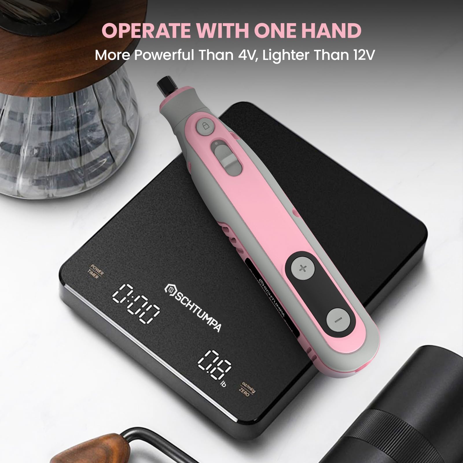 SCHTUMPA low vibration design supports smooth, accurate detail work.