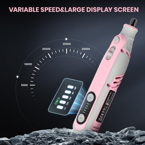 SCHTUMPA speed settings dial enables precise engraving and grinding.