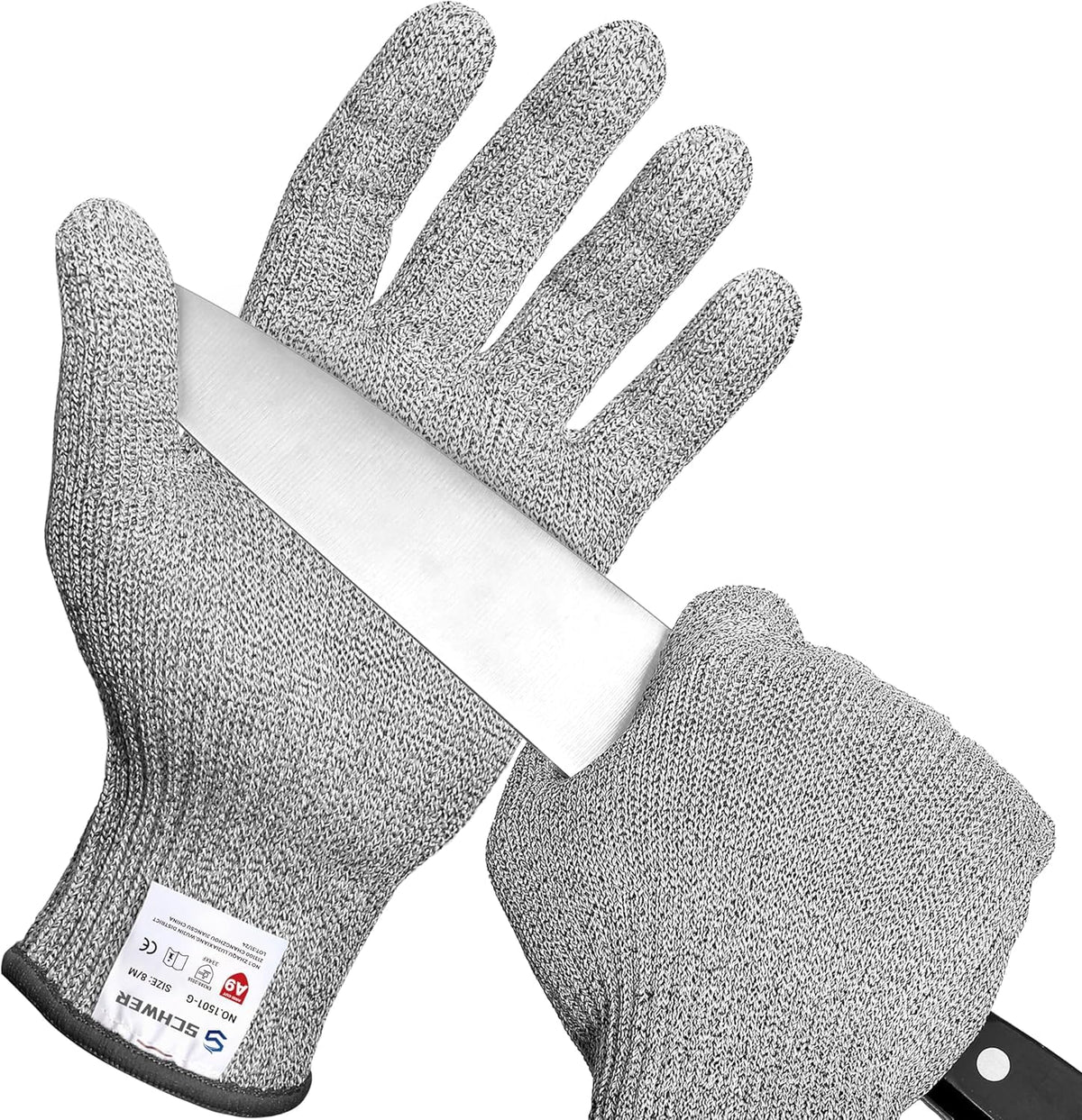 Schwer ANSI A9 gloves, front view, enhanced grip for precise kitchen tasks.
