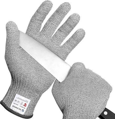 Schwer ANSI A9 gloves, front view, enhanced grip for precise kitchen tasks.