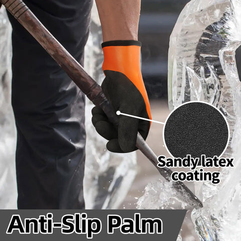 Schwer double-dipped latex coating stays flexible in snow and rain