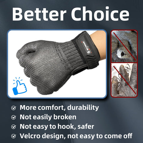 Schwer food-grade mesh glove designed for safe handling of seafood and produce