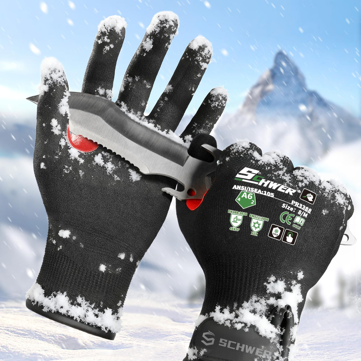 Schwer FreezeGuard outer shell gloves for durable protection in cold work environments