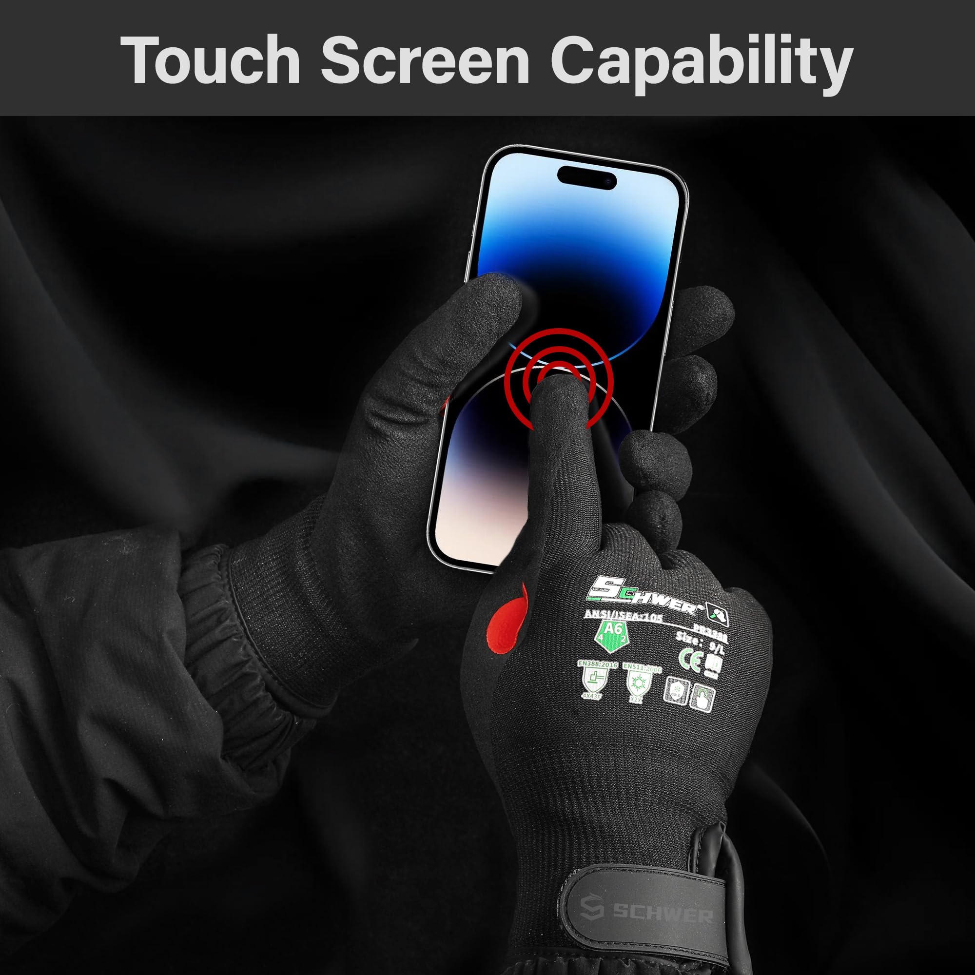 Schwer FreezeGuard touchscreen-compatible gloves allow phone use in cold conditions