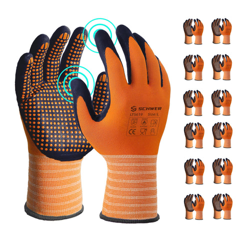 Schwer LT5619 gloves with micro-foam nitrile coating for wet and oily tasks