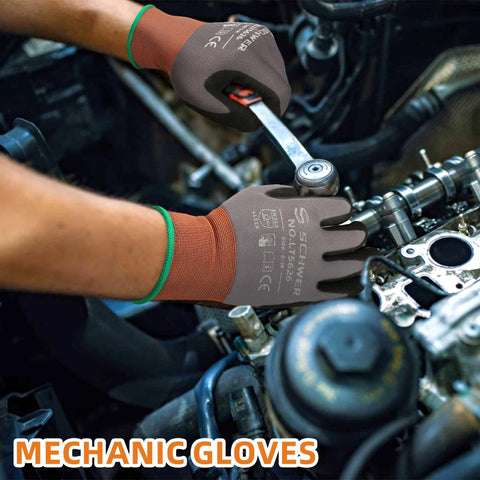 Schwer LT5626 grip performance tested on mechanical and automotive tasks.