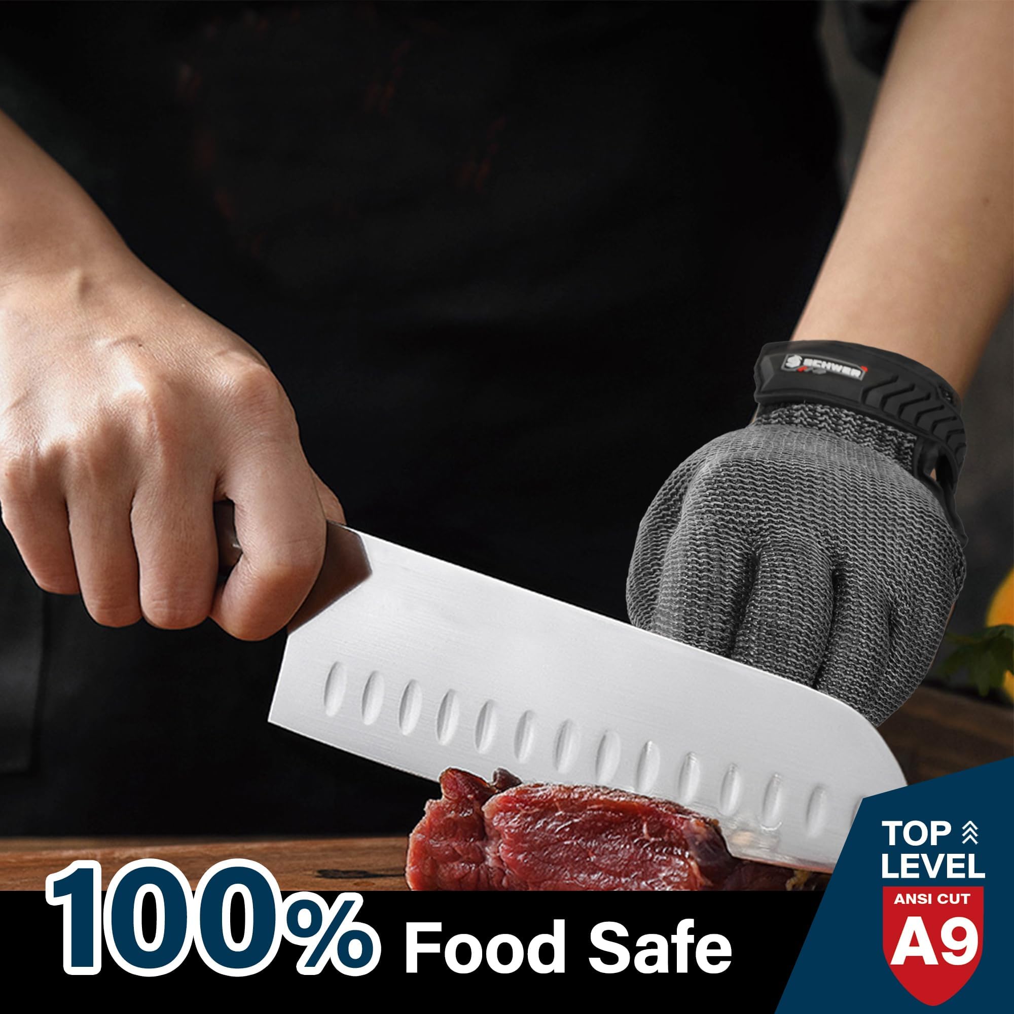 Schwer oyster shucking glove protects hands during shellfish prep