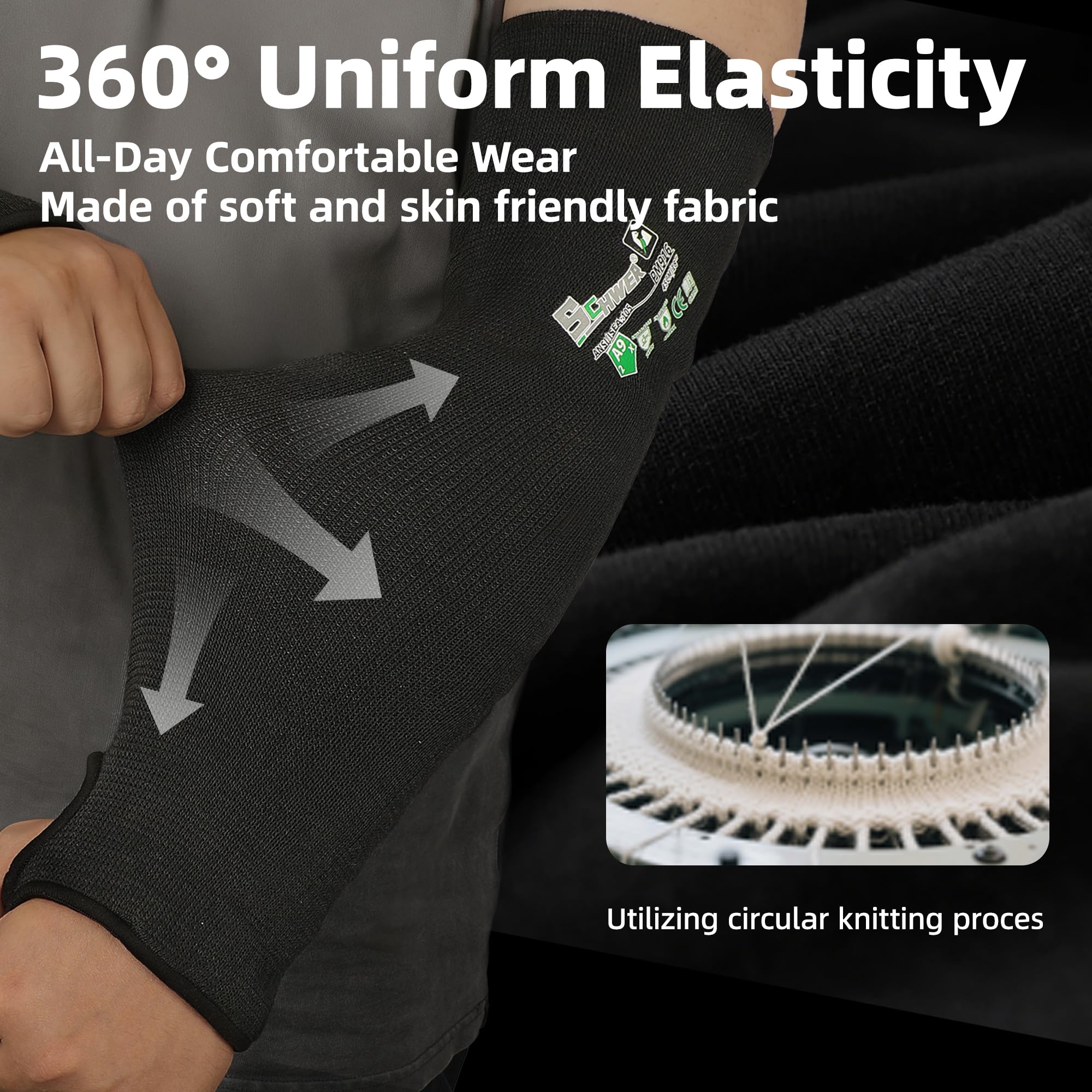 Schwer PM916 thumbhole keeps the sleeve in place for active lifting and reaching