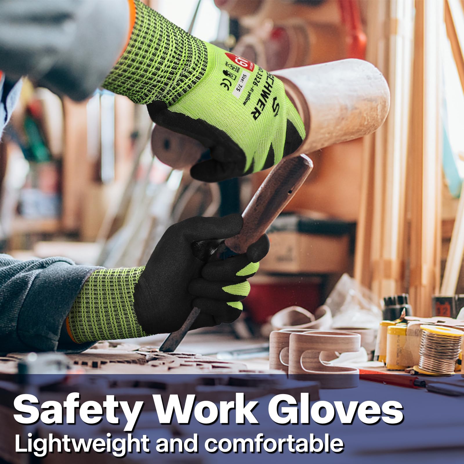 Schwer ProGuard lightweight knit design reduces hand fatigue.